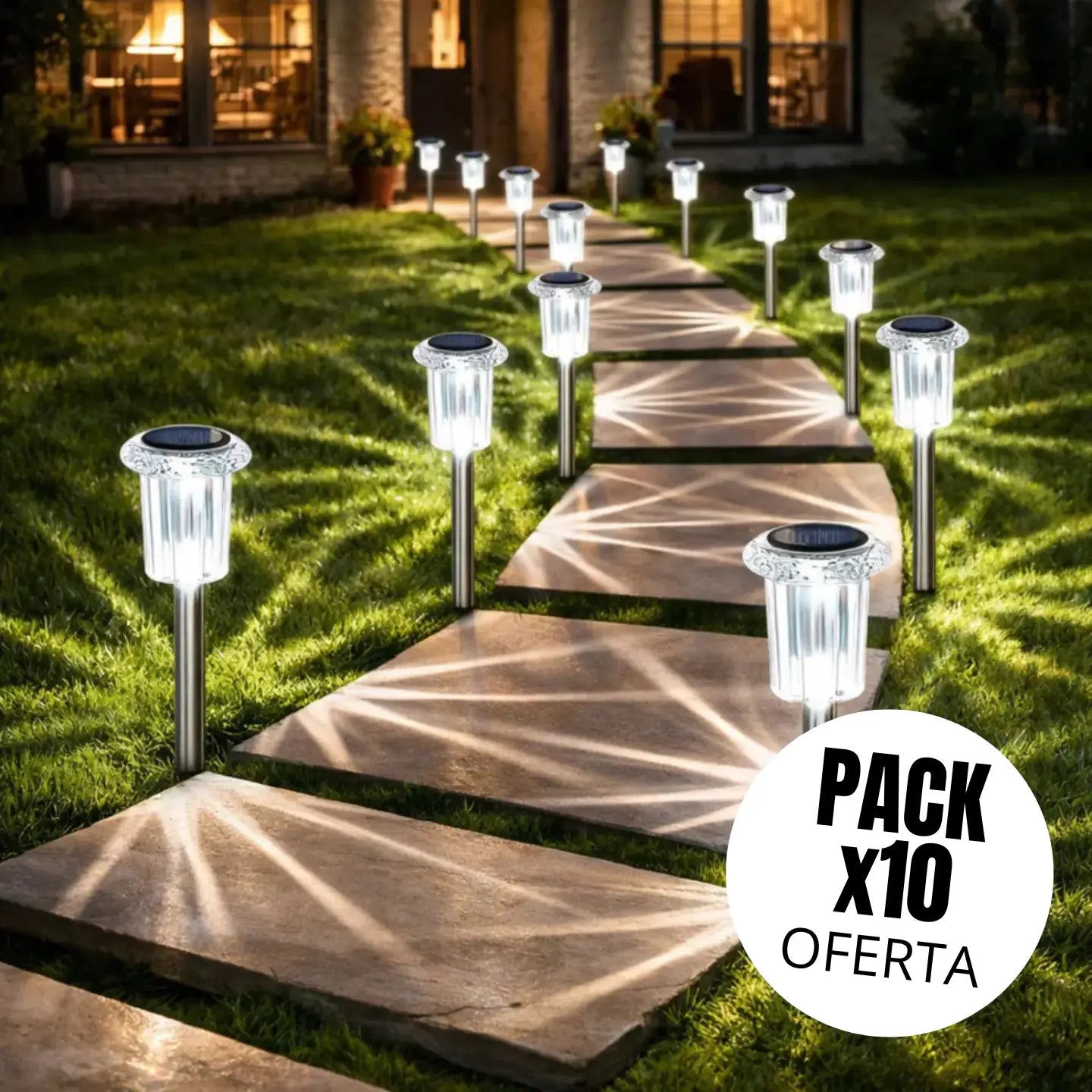 Lámparas solares para exteriores - Pack de 10 luces LED