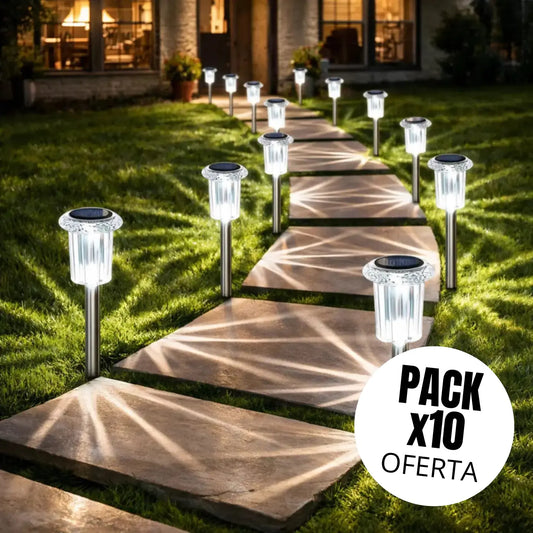 Lámparas solares para exteriores - Pack de 10 luces LED