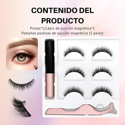 Kit Pestañas Magnéticas + Lápiz Delineador Premium | Delineador Para Cejas🎁