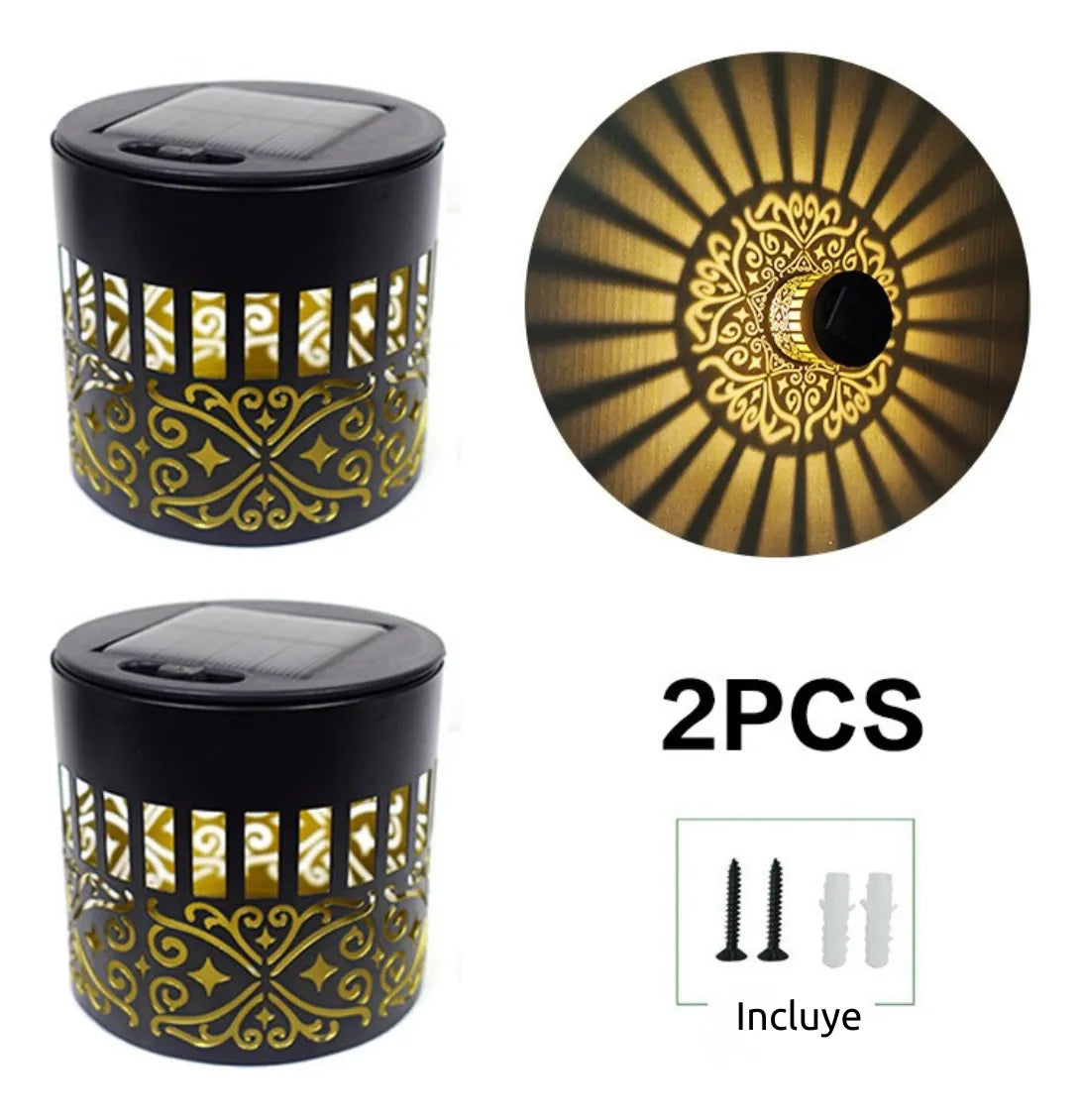 Pack x2 Lampara solar efecto mandala
